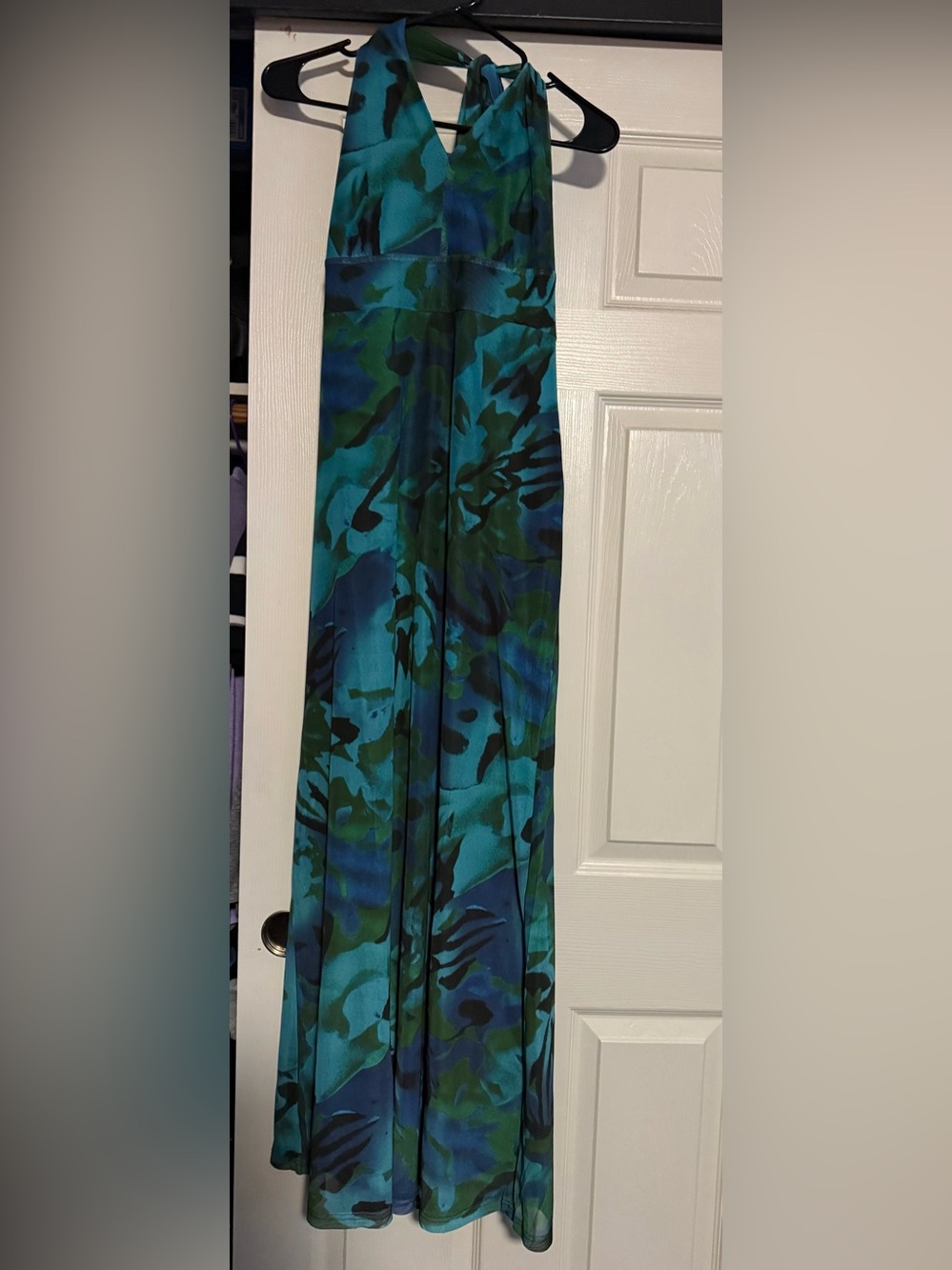 Women's Teal & Blue Floral Maxi Dress